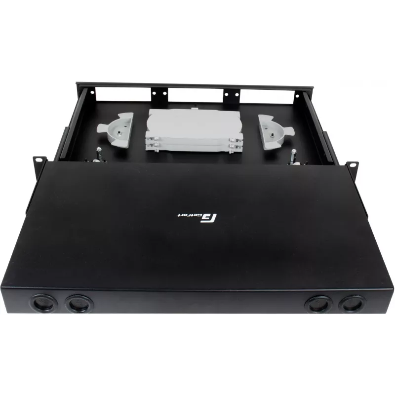 GETFORT GF-FO-MOD 1U 19 inch skiriamoji optinė panelė, 3 modulių lizdai, juoda