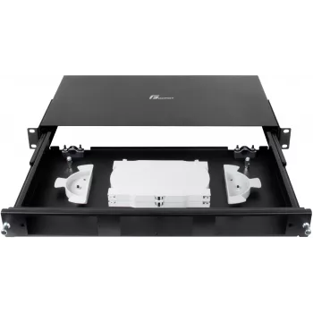 GETFORT GF-FO-MOD 1U 19 inch skiriamoji optinė panelė, 3 modulių lizdai, juoda