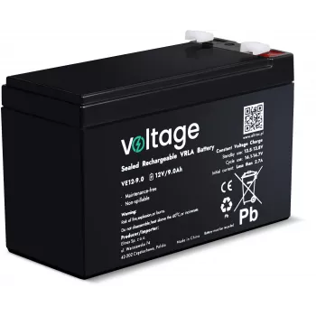 VOLTAGE AGM akumuliatorius 12V 9Ah VE12-9.0 (6–9 metų tarnavimo laikas)