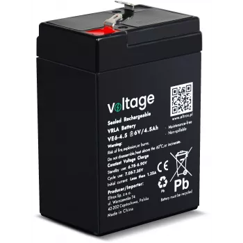 VOLTAGE AGM akumuliatorius 6V 4.5Ah VE6-4.5 (6-9 metų tarnavimo laikas)