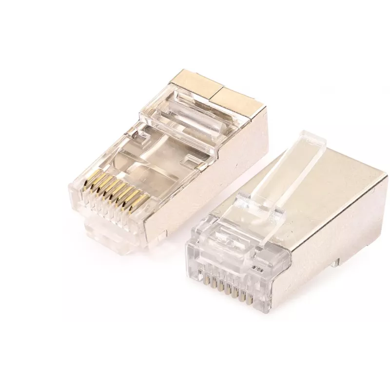 GETFORT RJ45 Cat.6 Shielded Connector 8P8C su vielos kreiptuvu (100 vnt.)