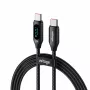 USB-C į USB-C laidas Voltage PowerDisplay 100W PD 1m Juodas