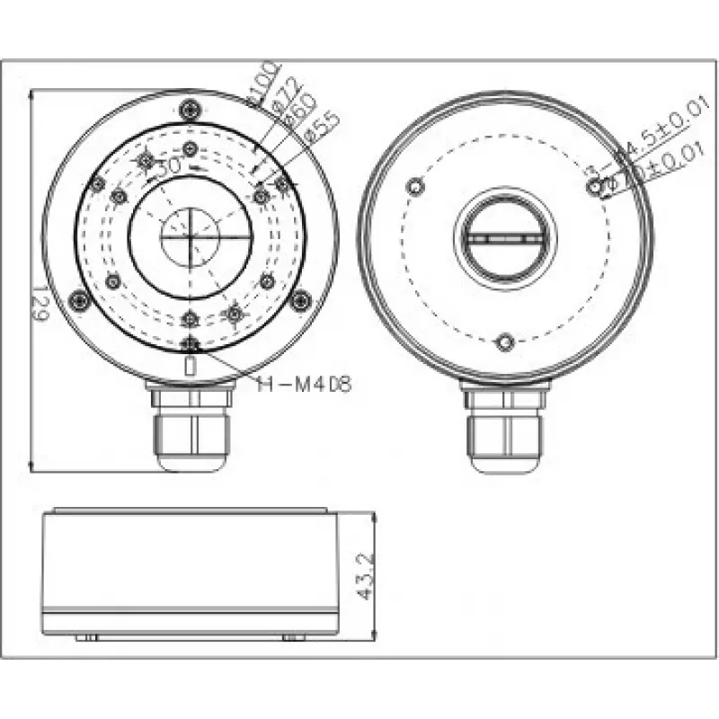 MITON MT-P1280-B elektros dėžė, pilka, ABS, IP65, 120x80x70mm
