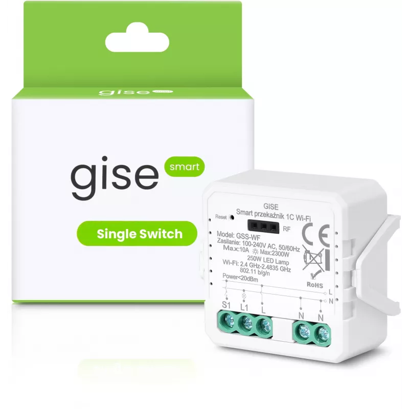 GISE „Smart WiFi“ vieno kanalo relės modulis Tuya GSS-WF