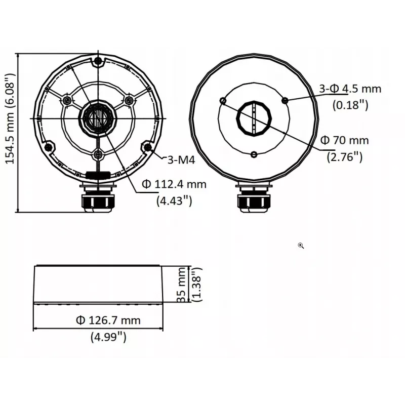 MITON MT-P1280-D8 Hermetinė jungiamoji dėžutė IP65 120x80x80mm šviesiai pilka ABS