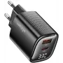 Voltage GaN Charger Mini 33W PD 3.0 QC 3.0 USB-A USB-C Digital Display Black