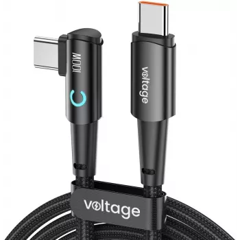 Voltage PowerAngle USB-C į USB-C laidas 100W PD 100cm Juodas