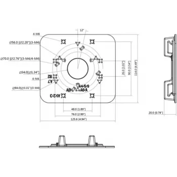 MITON MT-P152 VESA adapterio plokštė – juoda, plieninė, 40 kg talpa