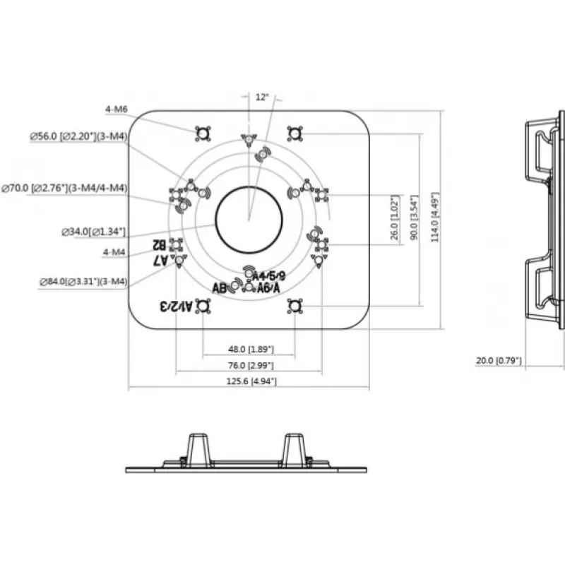 MITON VESA adapterinė plokštė MT-P152-B – 75x75/100x100 į 200x100/200x200, juoda, 30 kg