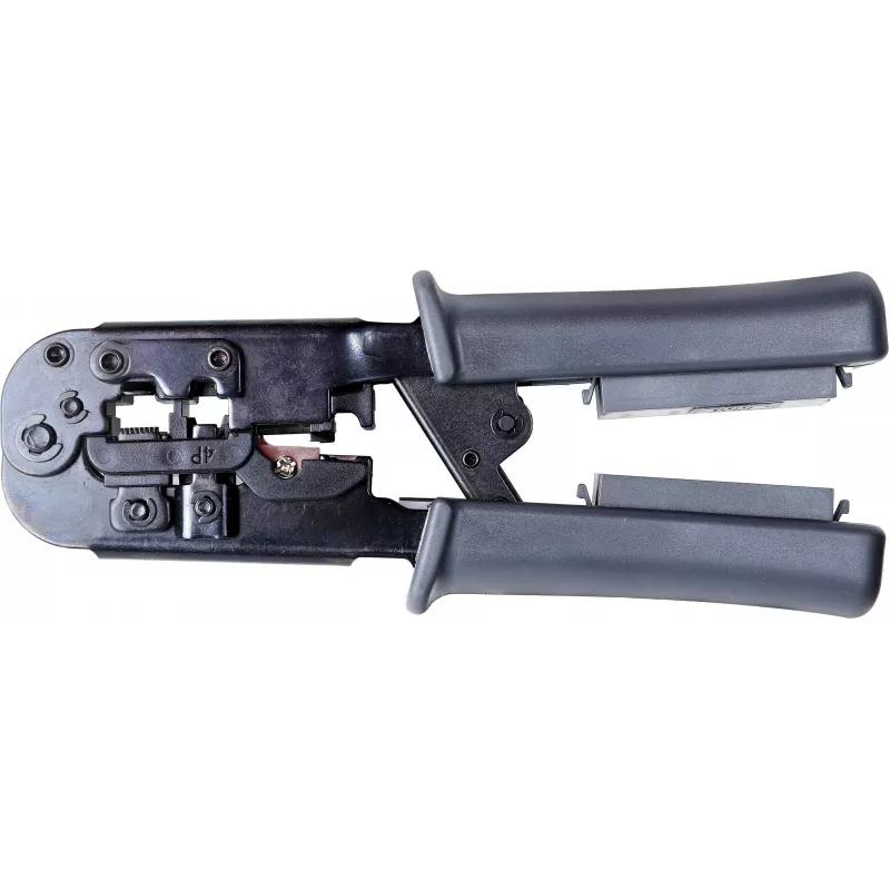 Getfort Network Cable Crimper 8P8C/RJ-45, 6P6C/RJ-12, 6P4C/RJ-11 su įmontuotu testeriu