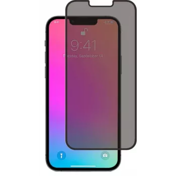 SCREENOR Grūdinto stiklo privatumo ekrano apsauga, skirta iPhone 13 / 13 Pro / 14, 360° apsauga nuo šnipinėjimo, 9H kietumas, 0,33 mm, permatoma