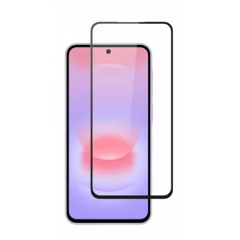SCREENOR Grūdinto stiklo apsauginis ekrano stikliukas, skirtas Samsung Galaxy A27, pilnas dangtelis, 9H kietumas, 0,33 mm, permatomas su juodu rėmeliu