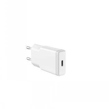 GRATEQ TAHKO 20W USB-C PD sieninis įkroviklis su 1,5 m USB-C – Lightning laidu, baltas
