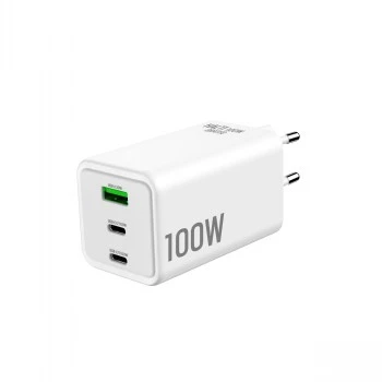 GRATEQ HALTI GaN PD/PPS 2xUSB-C/1xUSB-A 100W sieninis įkroviklis juodas