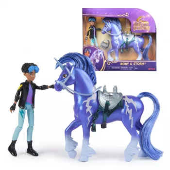 Spin Master Unicorn Academy – Rory ir Storm vienaragio rinkinys su tikrais karčiais ir uodega bei šepetėliu