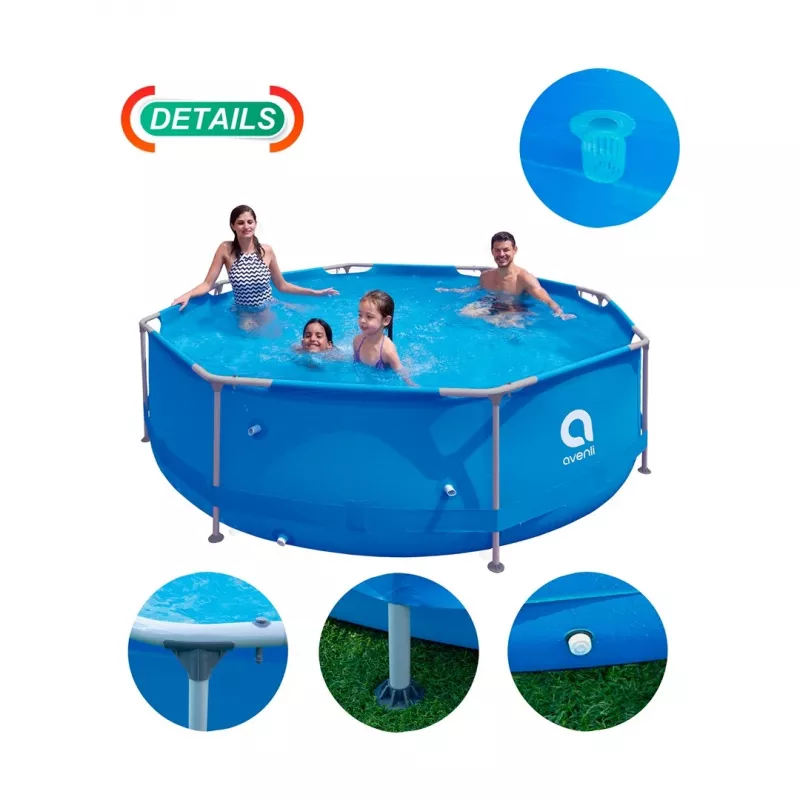 Avenli Round Frame Pool 305x76 cm Set with Filter Pump