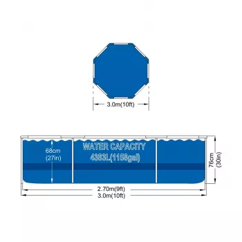 Avenli Round Frame Pool 305x76 cm Set with Filter Pump