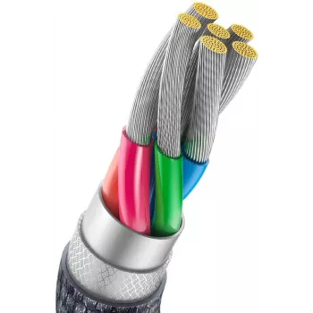 Baseus Crystal Shine USB-A į USB-C laidas 1,2 m 100 W 6 A QC 3.0 pintas nailonas juodas