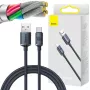 Baseus Crystal Shine USB-A į USB-C laidas 1,2 m 100 W 6 A QC 3.0 pintas nailonas juodas