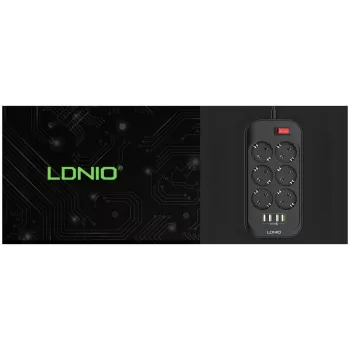 LDNIO SE6403 elektros skirstytuvas, 6 lizdai + 4 USB
