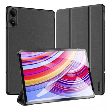 Dux Ducis Domo Case su Flip ir Smart Sleep, skirta Xiaomi Redmi Pad Pro (4G/5G)/Poco Pad 12.1 - Juoda