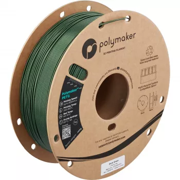 Polymaker PETG 3D spausdintuvo filamentas, 1.75 mm, 1 kg, tamsiai žalias (PB05016)