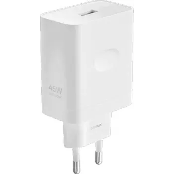 Realme 45W SuperVOOC USB-A sieninis įkroviklis, baltas