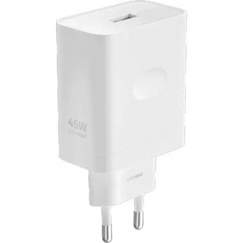Realme 45W SuperVOOC USB-A sieninis įkroviklis, baltas