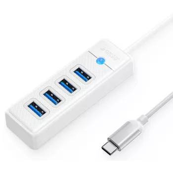 ORICO PW4U-C3-015-WH-EP USB-C Hub 4x USB-A 3.2 Gen 1 Baltas