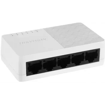Hikvision DS-3E0105D-O nevaldomas Fast Ethernet jungiklis, 5 prievadai, 10/100 Mbps, juodas ir baltas