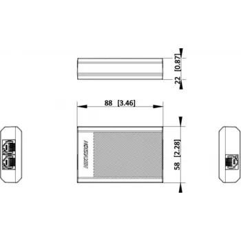 Hikvision DS-3E0503DP-E/R PoE kartotuvas, 1x PoE įėjimas, 2x PoE išėjimas, 10/100 Mbps, metalinis korpusas