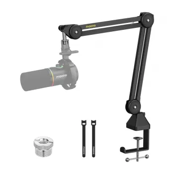 MAONO BA37 Mikrofono stovas – ranka, juoda, 360° sukimas, 1,5 kg talpa