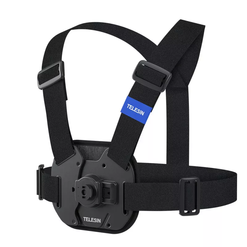TELESIN Krūtinės diržas su laikikliu, skirtas Insta360 GoPro SJCAM DJI Xiaomi veiksmo kameroms - Juoda