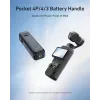 TELESIN 5000mAh Battery Grip Power Bank, skirta DJI Osmo Pocket 3 / 4, USB-C, juoda
