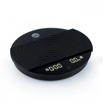 WILFA UNIFORM COFFEE SCALE – Skaitmeninės kavos svarstyklės su laikmačiu, Bluetooth, 2000 g talpa, 0,1 g tikslumu, juodos spalvos