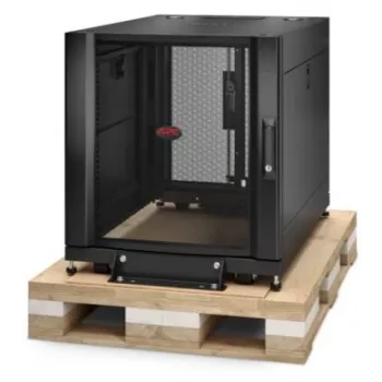 APC NetShelter SX 12U Server Rack Enclosure 600mm x 900mm su šoninėmis plokštėmis, juoda, smūgiams atspari pakuotė