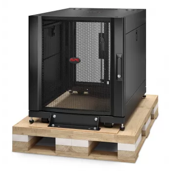 APC NetShelter SX 12U Server Rack Enclosure 600mm x 900mm su šoninėmis plokštėmis, juoda, smūgiams atspari pakuotė