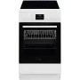 AEG CCB56491BW Laisvai pastatoma elektrinė viryklė su keramine kaitlente, 73 L ventiliacine ir 39 L įprasta orkaite, balta