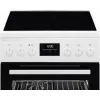 AEG CCB56491BW Laisvai pastatoma elektrinė viryklė su keramine kaitlente, 73 L ventiliacine ir 39 L įprasta orkaite, balta