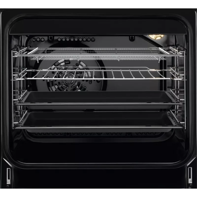AEG CCB56491BW Laisvai pastatoma elektrinė viryklė su keramine kaitlente, 73 L ventiliacine ir 39 L įprasta orkaite, balta