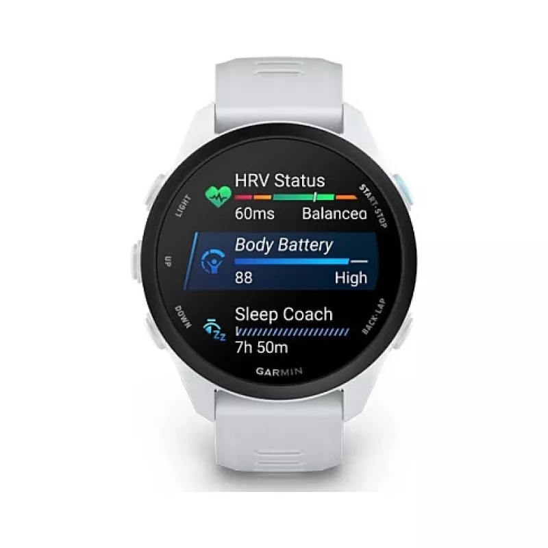 Garmin Forerunner 170 Whitestone su Whitestone/Cloud Blue apyranke