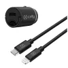 CELLY CCMINILIGHT – Automobilinis įkroviklis USB-C + USB-C į Lightning kabelis 20W [PRO POWER]