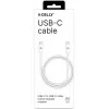 CELLY USBCUSBCCOTT - USB-C į USB-C medvilninis pintas laidas, baltas (Power Delivery)