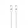 CELLY USBCUSBCCOTT - USB-C į USB-C medvilninis pintas laidas, baltas (Power Delivery)