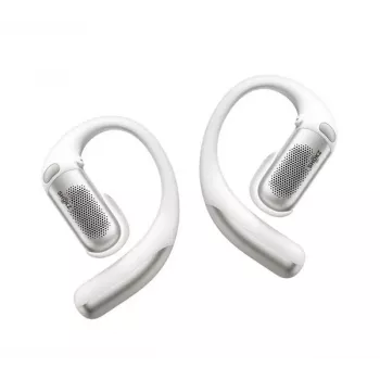Shokz OpenFit Pro White – atviro tipo belaidės ausinės su DirectPitch™ technologija, Bluetooth 5.3, IP54, 28 h baterija