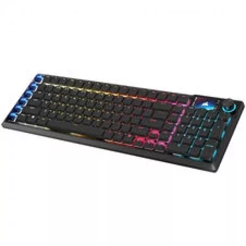 Corsair Vanguard Air 99 belaidė žaidimų klaviatūra, optiniai-mechaniniai jungikliai, žemo profilio, 8K apklausos dažnis, DE išdėstymas – juoda