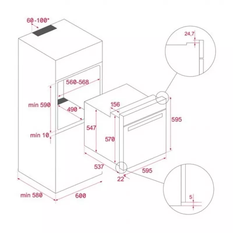 TEKA NEO HSB 6250 P FBK 2099 Įmontuojama Daugiafunkcinė Orkaitė 70L Pirolizė A+