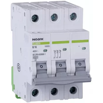 Noark Ex9BN 3P B10 Miniatiūrinis grandinės pertraukiklis 10A 6kA B tipo 3 polių