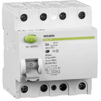 NOARK Ex9L-N 4P 25A 30mA RCCB liekamosios srovės automatinis jungiklis, 6kA, AC tipas, 4 poliai