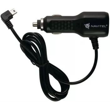 NAVITEL Mini-USB automobilinis įkroviklis cigarečių degiklio lizdui, 12V/24V, 2A, 10W, 1,2m laidas, juodas